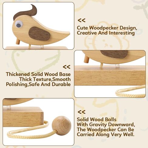 جرس باب نقار الخشب الإبداعي المصنوع يدويًا، جرس باب نقار الخشب، مطرقة باب نقار الخشب، مشغلات مطرقة باب نقار الخشب، جرس باب ميكانيكي خشبي مثير للاهتمام لجميع أنواع الأبواب in Kuwait