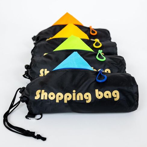Shopping bags for groceries,10 large washable reusable grocery bags in a compact capsule with a click and carry clip. in Saudi Arabia