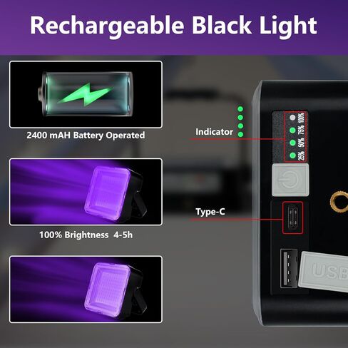 مصباح يدوي بالأشعة فوق البنفسجية ببطارية 2400 مللي أمبير في الساعة، 80 مصباح LED أسود للكشف عن البول للحيوانات الأليفة لبول الكلاب/القطط، والبقع الجافة، وحشرات السرير، وعلاج الراتنج، ومكتشف العقارب in Kuwait