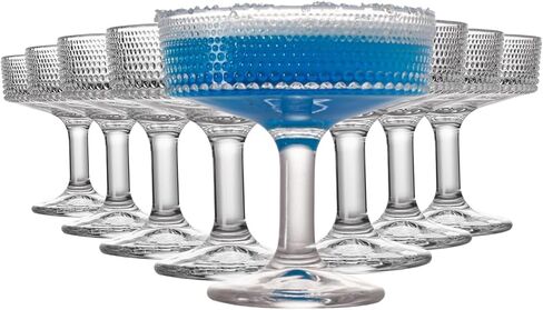 4 Pcs Martini Glasses, 7 oz Vintage Cocktail Coupe Glasses Set, Unique Beaded Glass, Classic Cocktail Galssware, Bar Drinking Glasses Set, Pefect for Cocktail, Wine, Champagne(4Pcs) in Saudi Arabia