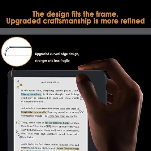 واقي شاشة مكون من عبوتين متوافق مع Kobo Libra Color 7" 2024/Libra 2 7" 2021، [وضوح HD] [9 صلابة] استبدال الزجاج المقسى للون Kobo Libra 7 بوصة/Libra 2 in Kuwait