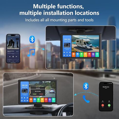 نظام كاميرا احتياطية 4 قنوات، شاشة لمس 10.26 بوصة مع ستيريو DVR، بطاقة 64 جيجابايت، IP69 مقاومة للماء، كاميرا احتياطية للرؤية الليلية 1080 بكسل للمركبات الترفيهية/الشاحنة/المقطورة/البيك أب، كاميرا عكس أمامية جانبية خلفية in Saudi Arabia