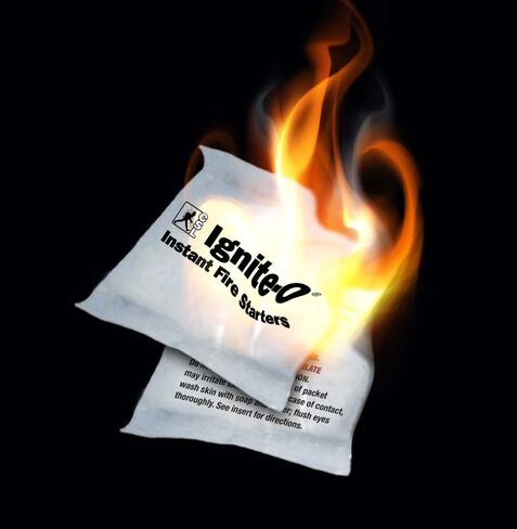 Ignite-O مشعل نار فوري - 50 عبوة من مشعل نار سهل الإضاءة - مثالي لنيران المخيمات وشوايات الفحم والمواقد ومواقد الخشب - عديم الرائحة، سريع الاشتعال in Saudi Arabia