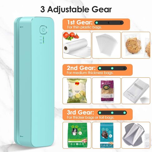 FEPPO حقيبة السدادة، 3000 مللي أمبير قابلة لإعادة الشحن حقيبة صغيرة السدادة مع 6.2 "شريط التدفئة، رقاقة حقيبة السدادة ختم الحرارة المحمولة 3 التروس قابل للتعديل السدادة الحرارية السريعة للرقائق والوجبات الخفيفة الحلوى أكياس تخزين المواد الغذائية in Kuwait