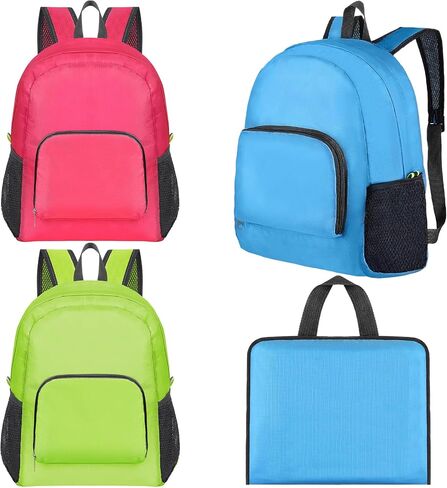 LEIFIDE 15 Pieces Backpack 17 Inch Backpacks 5 Assorted Colors Foldable Lightweight Bookbags Student Outdoor Travel School Book Bag in Kuwait