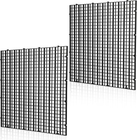 Sliverdew 2PCS Aquarium Fish Tank Divider Plastic Egg Crate Aquarium Filter Fish Tank Bottom Isolation Separator Bottom Tray Plastic Grid, L Black in Saudi Arabia