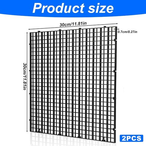 Sliverdew 2PCS Aquarium Fish Tank Divider Plastic Egg Crate Aquarium Filter Fish Tank Bottom Isolation Separator Bottom Tray Plastic Grid, L Black in Saudi Arabia