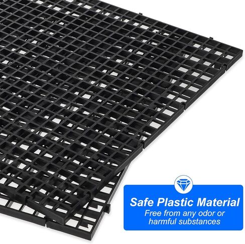 Sliverdew 2PCS Aquarium Fish Tank Divider Plastic Egg Crate Aquarium Filter Fish Tank Bottom Isolation Separator Bottom Tray Plastic Grid, L Black in Saudi Arabia