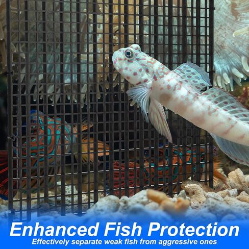 Sliverdew 2PCS Aquarium Fish Tank Divider Plastic Egg Crate Aquarium Filter Fish Tank Bottom Isolation Separator Bottom Tray Plastic Grid, L Black in Saudi Arabia