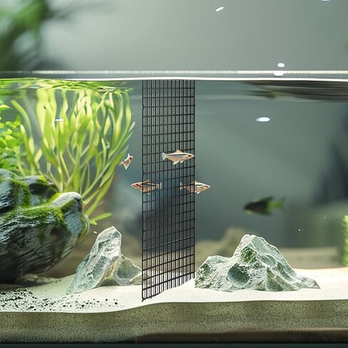 Sliverdew 2PCS Aquarium Fish Tank Divider Plastic Egg Crate Aquarium Filter Fish Tank Bottom Isolation Separator Bottom Tray Plastic Grid, L Black in Saudi Arabia