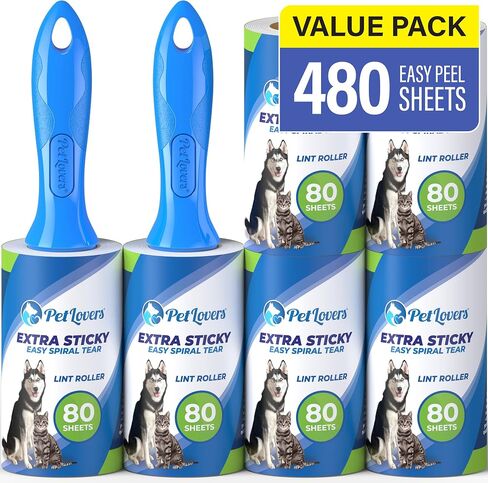 PetLovers Extra Sticky Lint Roller 8 Pack of Refills Only - No Handle Included - 100 Sheets Per Refill 800 Sheets Total in Saudi Arabia