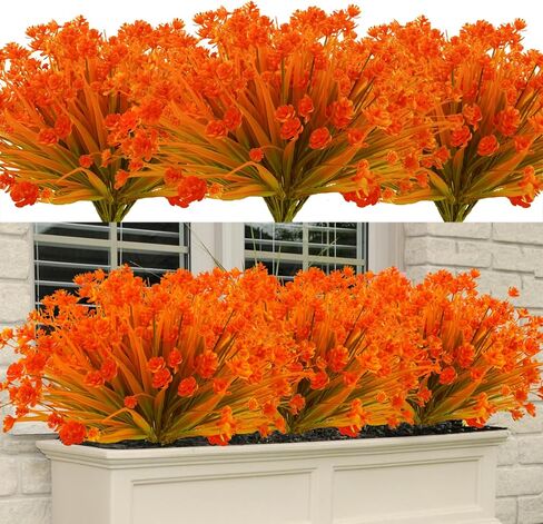 24Pcs Outdoor Artificial Fall Flower, Fake Fall Plants Outside Faux Fall Greenery Stems Shrubs Fall Decorations for Home Porch Patio Garden Thanksgiving Centerpieces in Saudi Arabia