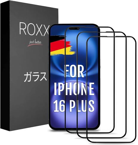 ROXX NEO Japanese 9H 3D Screen Protector (3-Pack) | Full Display Coverage | For iPhone 16 Pro | Harder | Clearer | Scratch-Resistant | Perfectly Matches ROXX Cases in Saudi Arabia