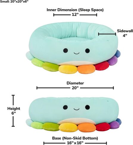 Squishmallows Original 20-Inch Jerrika The Octopus Pet Bed - Small-Sized Ultrasoft Official Plush Pet Bed in Saudi Arabia