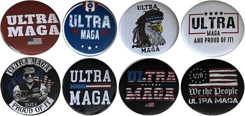 Ultra MAGA buttons - Set of 8 2.25 inch pins Ultra MAGA Trump 2024 - SET 1 in Saudi Arabia