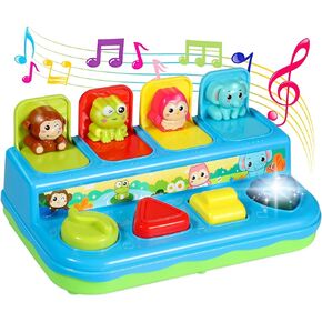 Baby Toys 6 to 12-18 Months, Music Light Pop Up Toys for Toddlers 1-3 Years Old Boys Girls Gifts, Cause and Effect Early Learning Infant Toys