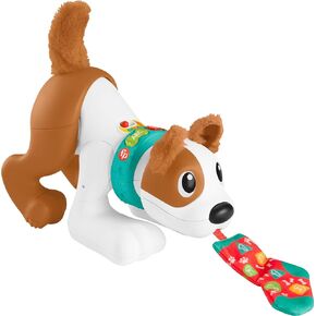 Fisher-Price Baby Learning Toy 123 Crawl With Me Puppy Electronic Dog with Smart Stages Content & Lights for Ages 6+ Months