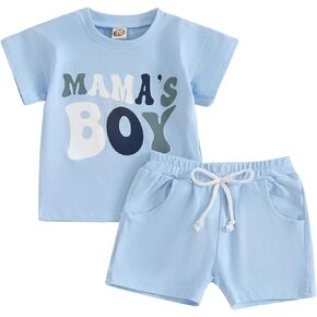 Infant Baby Boy Girl Clothes Set Mama's Boy/Girl Short Sleeve T Shirt Tops Cotton Shorts 2Pcs Summer Outfit