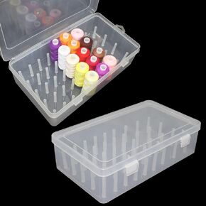 42 Spools Thread Holder Organizer Clear Sewing Storage Box Embroidery Thread Organizer for 42 Spools Home Embroidery Quilting and Sewing Threads in Saudi Arabia