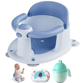 Trankerloop Baby Bath Seat for Babies 6 Months & up, Non-Slip Toddler Bath Seat for Baby & Newborn, Sit Up Bath Seat for Baby,Grey