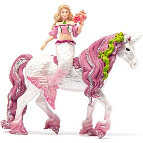 Schleich bayala, 3-Piece Playset, Mermaid Toys for Girls and Boys 5-12 years old, Mermaid Feya Riding Underwater Unicorn, Pink