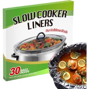 Slow Cooker Liners (40 Liners), 13" × 21" Pot Liners Fit 3-8 Quarts, Disposable Cooking Bags Suitable for Oval & Round Pot, BPA Free (13" × 21")