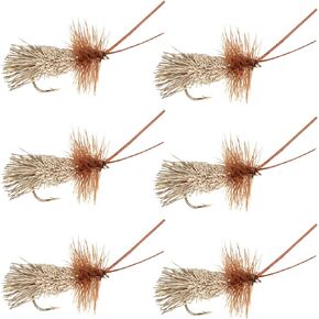 The Fly Fishing Place Natural Tan Goddard Caddis Classic Trout Dry Fly - Set of 6 Flies Size 14