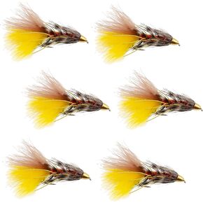 The Fly Fishing Place Conehead JJ Special Bugger Fly Fishing Flies - Set of 6 Bass and Big Trout Streamers Fly Fishing Fly - 6 Flies Size 4