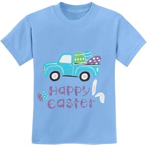 DDSOL Toddler Boy Easter Day Shirt Bunny Rabbit Outfit Tractor Egg Hunt Dinosaur Tshirt Short Sleeve Clothes Kid Tee Top