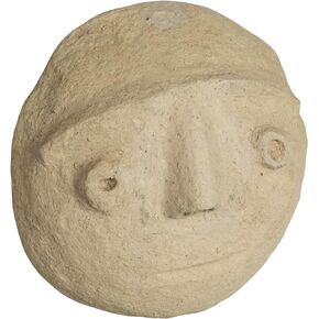 Creative Co-Op Paper Mache Moon with Face Decor, Ivory Wall Décor
