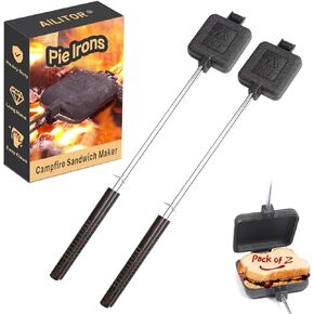 AILITOR Cast Iron Camp Pie Cooker, Campfire Sandwich Maker (Pack of 2)