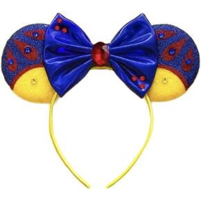 Snow White Mickey Ears, Snow White Ears, Blue Yellow Minnie Ears, Princess Mickey Ears, Blue Minnie Ears