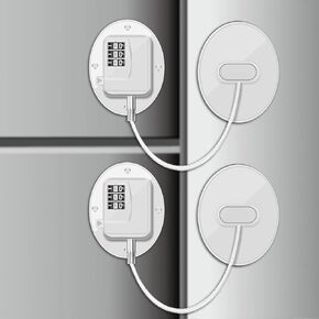 KIZZHISI Fridge Lock, 2 Pack Refrigerator Lock, Combination Fridge Lock, for Fridge, Cabinets, Window, Drawers and Child Safety Cabinet Lock, Strong Non-Marking Adhesive No Drilling (Black)