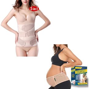 ChongErfei 3 in 1 Postpartum Support Recovery Belly/waist/pelvis Belt Shapewear Slimming Girdle & Maternity Belt Pregnancy Belly Band Abdominal Binder Back Brace