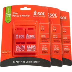 Survive Outdoors Longer Slim Rescue Howler Whistle, 2ct (Pack of 3)