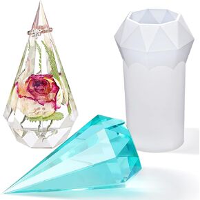 RESINWORLD Faceted Ring Cone Resin Mold Silicone, Diamond Shaped Ring Holder Molds for Resin Casting, Pyramid Silicone Molds for Epoxy Resin, Wedding Decor, Engagement Gift