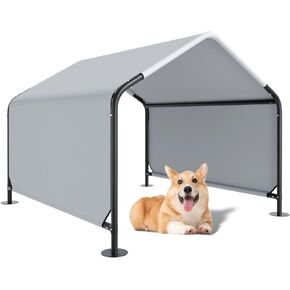 Growfessor Dog Shade Shelter Outdoor Pet Tent for Dogs and Small Animals - Waterproof, Sun Protection, with Ground Nails - 4'x4'x3' Dimensions