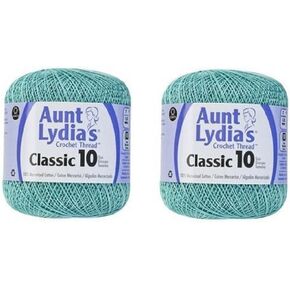Aunt Lydia's Crochet Thread - Size 10 - Aqua (2-Pack)
