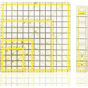 Xymoso 5 Pieces Acrylic Quilting Rulers,Square Sewing Rulers Fabric Cutting Ruler Quilting Templates Clear Mark for Quilting and Sewing in Kuwait