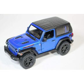 KiNSMART - Jeep Wrangler Rubicon Replica 5 inch Hardtop Off Road 4x4 Die Cast Metal Model Toy Car Blue