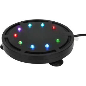 5 inch 12LEDs Aquarium Air Bubble Light, Multi-Colored Submersible Fish Tank Air Stone Disk Lamp Underwater Bubbler Light for Fish Tanks and Fish Ponds