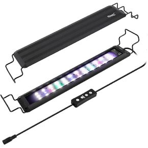 hygger 11W Full Spectrum Aquarium LED Light with 10 Levels of Brightness, White Blue Red Green LEDs,6H8H12H Timer,RGB Light for 12~19IN Freshwater Fish Tank, Aquatic Plants Tropical Ornamental Fish