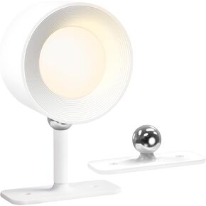 AutoEuropa LED Wall Sconces 2PCS, Wall Mounted Lamps, 3 Color Temperature & 3 Brightness Level, 360°Rotate Magnetic Ball x4, Cordless Wall Night Light for Reading Bedside（White，2PCS）