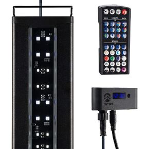 Current USA 24-36" Inch Satellite Freshwater LED Plus Full Spectrum RGB+W Light for Aquariums | Wireless 24 Hour Remote Control Fish Tank Lighting (4506)