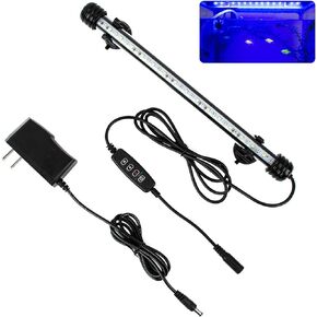 iKefe 11" White & Blue Submersible LED Aquarium Fish Tank Light with Timer/Dimmable Underwater Fish Tank Aquarium LED Lights Fixture for Saltwater Freshwater Fish, Plant Grow, Coral Reef Decorations