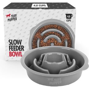 Tuff Pupper Slow Feeder Insert Bowl | Puzzle Maze Slows Down Eating | Elevated Feeder Tray Bowl | Standalone Dog Bowl | Pet Bowl Insert | Easy Clean Dishwasher Safe (2 Cups - Fits 7.5-8 Inch Hole)