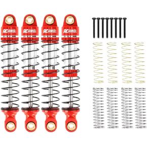 RCAWD 65mm Lengthen TRX4M Shocks Oil Type for TRX4M 1/18 Front Rear Shocks Absorber Upgrades Part Red