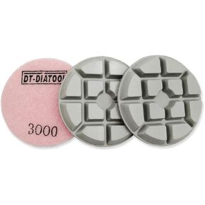 DT-DIATOOL Concrete Polishing Pads 3 inch/80mm for Concrete, Cement and Terrazzo Floors Processing, Repairing and Renovating, Dry or Wet Use Diamond Grinding Pads Grit 400 3pcs