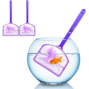 شبكة أسماك صغيرة بمقبض بلاستيكي من Petzlifeworld مقاس 10.16 سم، عبوة من قطعتين | من السهل الإمساك | شبكة قابلة لإعادة الاستخدام in Kuwait