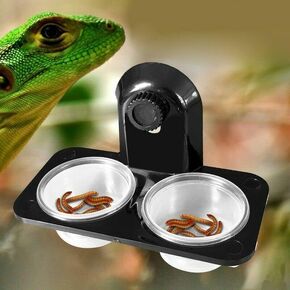 ABS Food Water Tank Dish Bowl Feeding Terrarium Pot Reptile Amphibian Gecko for Reptiles Food and Water Feeding Amphibians Lizards,Spiders,Snake,Frogs and Other Small Animal Pets in Kuwait